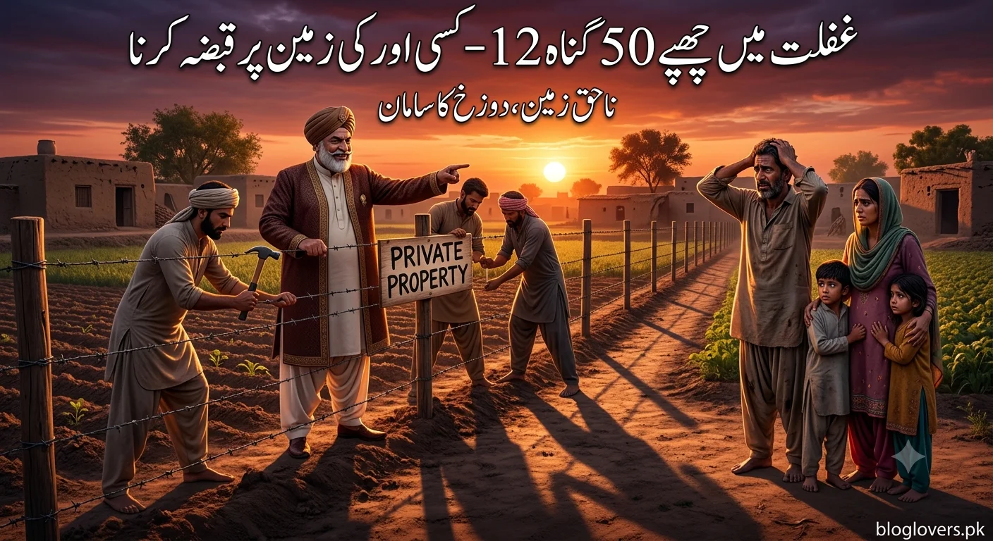 غفلت میں چھپے 50 گناہ 12 - کسی اور کی زمین پر قبضہ کرنا