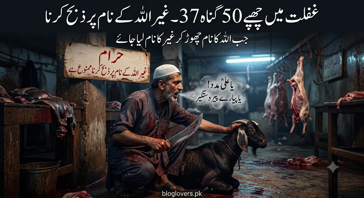 غیر اللہ کے نام پر ذبح کرنا - غفلت میں چھپے 50 گناہ کا سینتیسواں گناہ